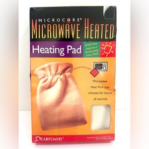 New Vintage Microcore Microwave Heated Heating Pad w Fleece Bag Pouch
